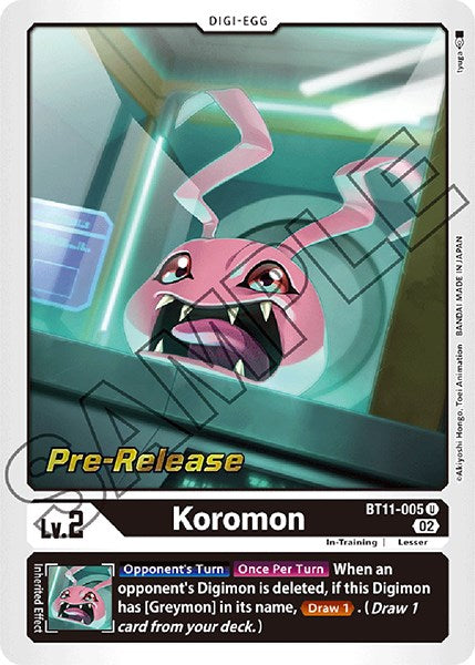Koromon [BT11-005] [Dimensional Phase Pre-Release Promos] | Shuffle n Cut Hobbies & Games