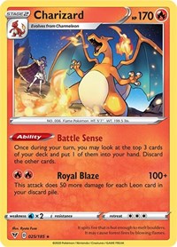 Charizard (025/185) (Cracked Ice Holo) (Theme Deck Exclusive) [Sword & Shield: Vivid Voltage] | Shuffle n Cut Hobbies & Games