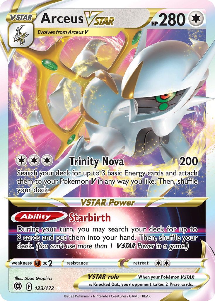 Arceus VSTAR (123/172) (Metal Card) [Sword & Shield: Brilliant Stars] | Shuffle n Cut Hobbies & Games