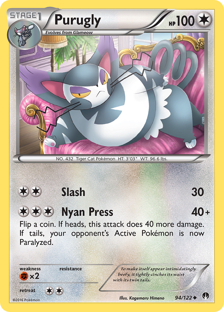 Purugly (94/122) [XY: BREAKpoint] | Shuffle n Cut Hobbies & Games