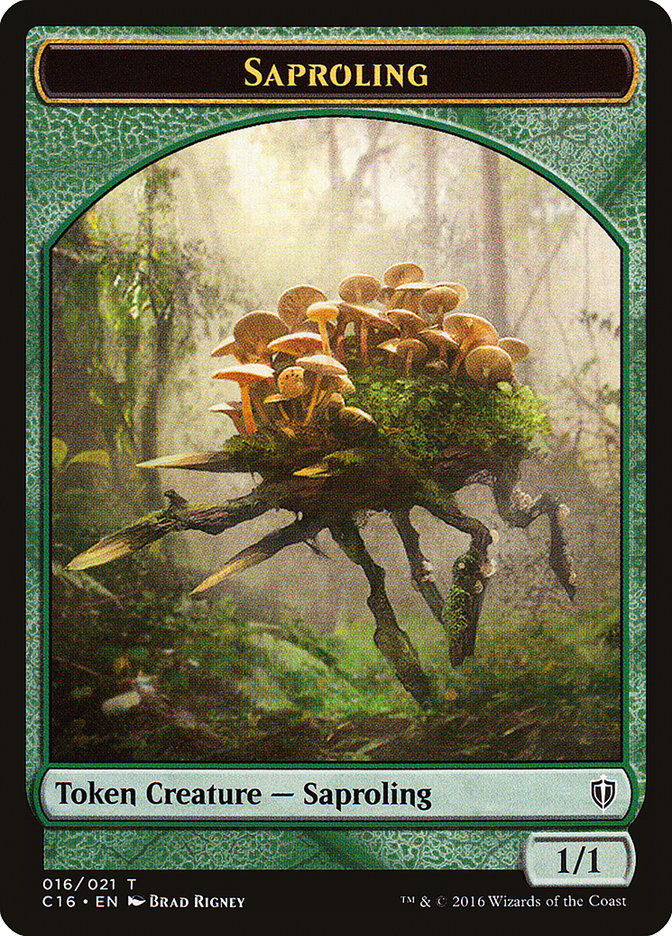 Bird (002) // Saproling (016) Double-Sided Token [Commander 2016 Tokens] | Shuffle n Cut Hobbies & Games
