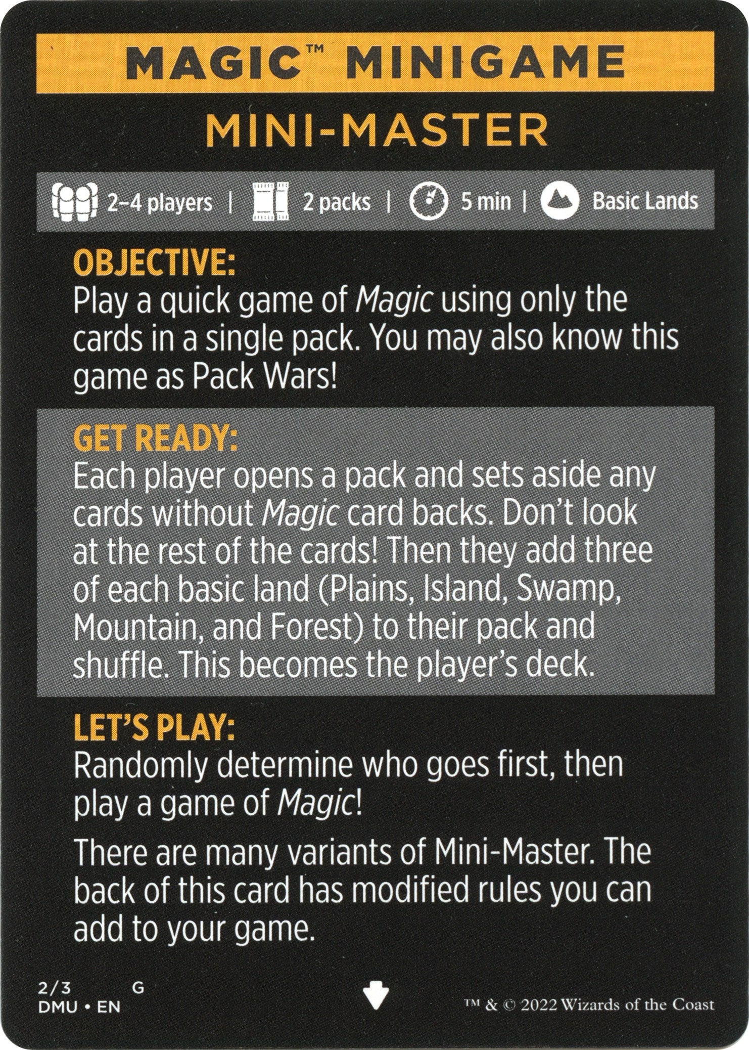Mini-Master (Magic Minigame) [Dominaria United Minigame] | Shuffle n Cut Hobbies & Games