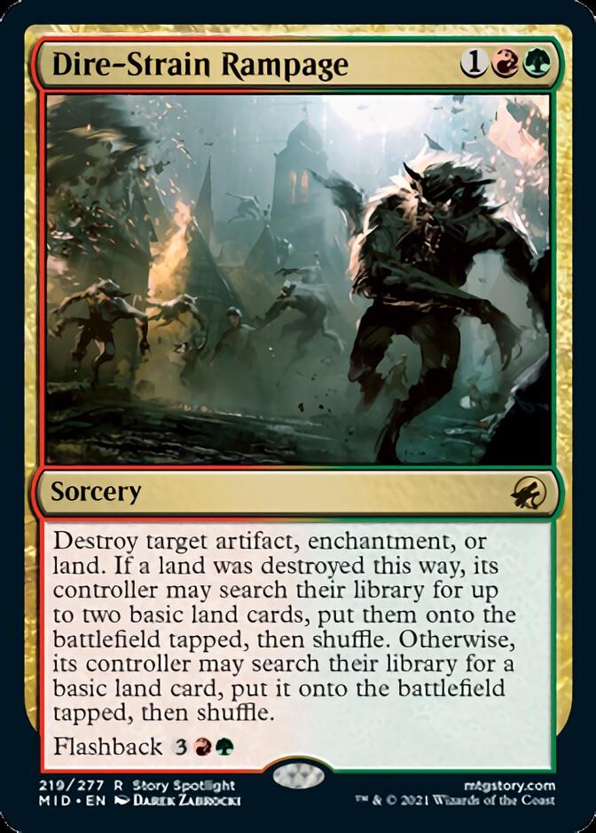 Dire-Strain Rampage [Innistrad: Midnight Hunt] | Shuffle n Cut Hobbies & Games