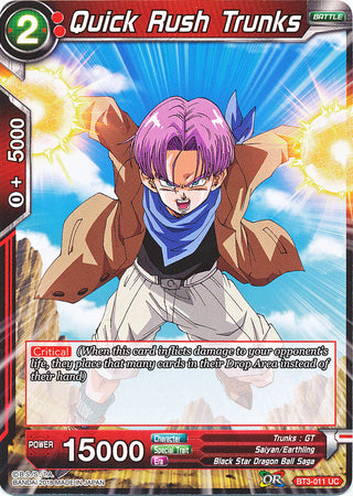 Quick Rush Trunks [BT3-011] | Shuffle n Cut Hobbies & Games