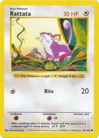 Rattata (61/102) [Base Set Shadowless Unlimited] | Shuffle n Cut Hobbies & Games