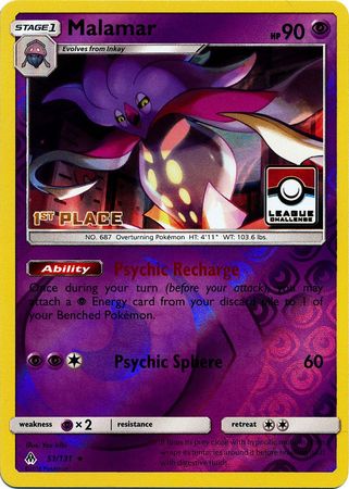 Malamar (51/131) (League Promo 1st Place) [Sun & Moon: Forbidden Light] | Shuffle n Cut Hobbies & Games
