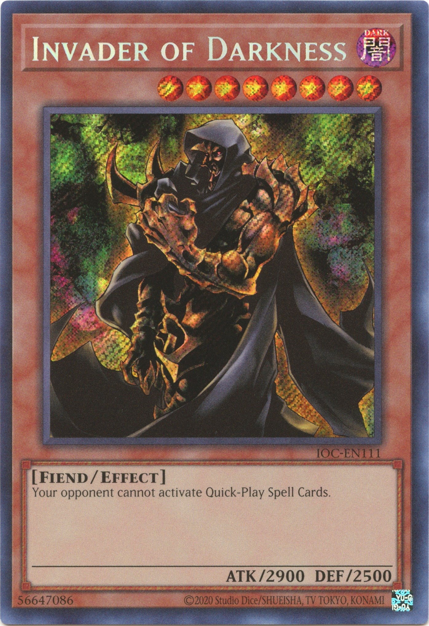 Invader of Darkness (25th Anniversary) [IOC-EN111] Secret Rare | Shuffle n Cut Hobbies & Games