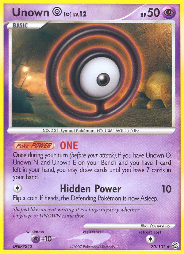 Unown O (70/132) [Diamond & Pearl: Secret Wonders] | Shuffle n Cut Hobbies & Games