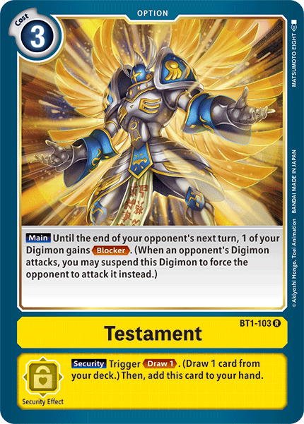 Testament [BT1-103] [Release Special Booster Ver.1.5] | Shuffle n Cut Hobbies & Games