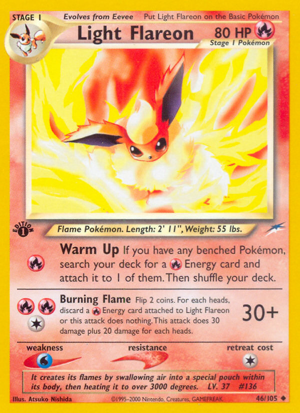 Light Flareon (46/105) [Neo Destiny 1st Edition] | Shuffle n Cut Hobbies & Games