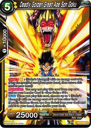 Deadly Golden Great Ape Son Goku [BT4-080] | Shuffle n Cut Hobbies & Games