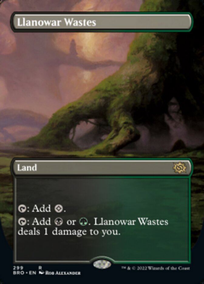 Llanowar Wastes (Borderless Alternate Art) [The Brothers' War] | Shuffle n Cut Hobbies & Games