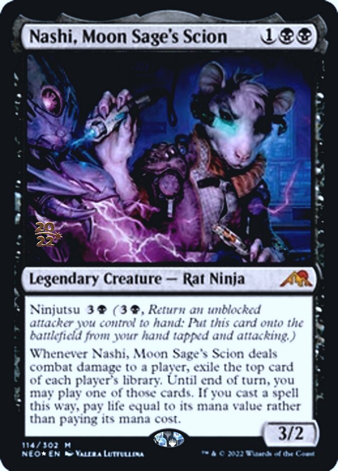 Nashi, Moon Sage's Scion [Kamigawa: Neon Dynasty Prerelease Promos] | Shuffle n Cut Hobbies & Games