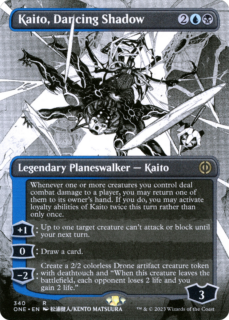 Kaito, Dancing Shadow (Borderless Manga) [Phyrexia: All Will Be One] | Shuffle n Cut Hobbies & Games