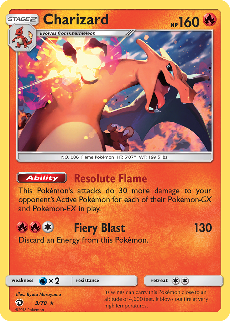 Charizard (3/70) [Sun & Moon: Dragon Majesty] | Shuffle n Cut Hobbies & Games