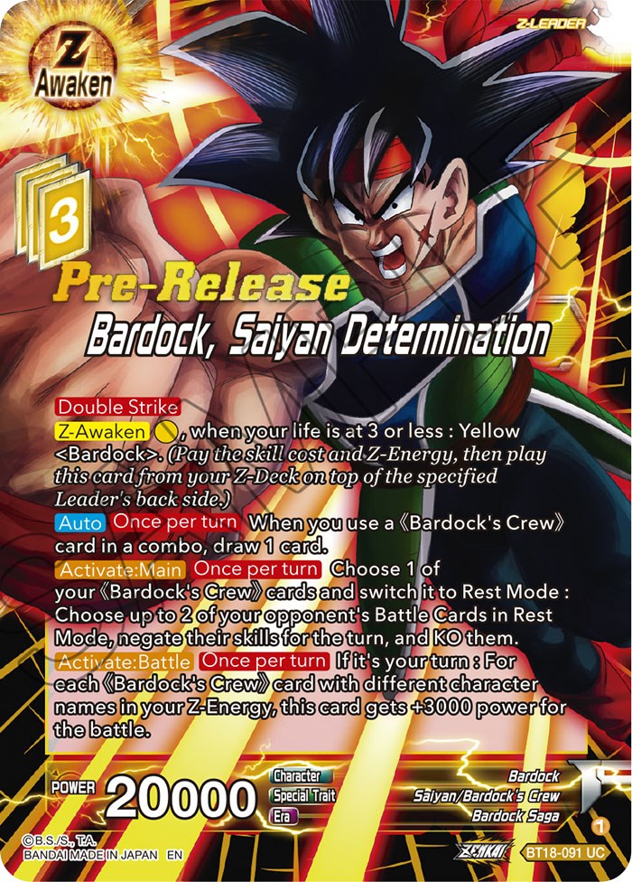 Bardock, Saiyan Determination (BT18-091) [Dawn of the Z-Legends Prerelease Promos] | Shuffle n Cut Hobbies & Games