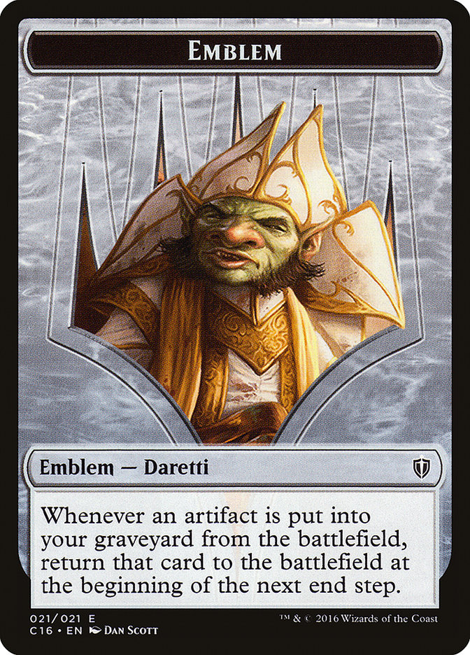 Daretti, Scrap Savant Emblem // Thopter Double-Sided Token [Commander 2016 Tokens] | Shuffle n Cut Hobbies & Games