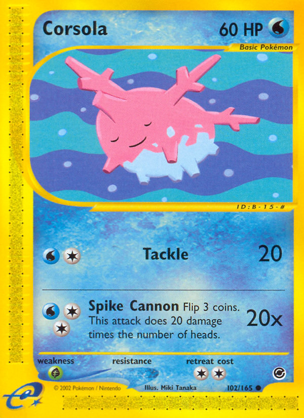 Corsola (102/165) [Expedition: Base Set] | Shuffle n Cut Hobbies & Games