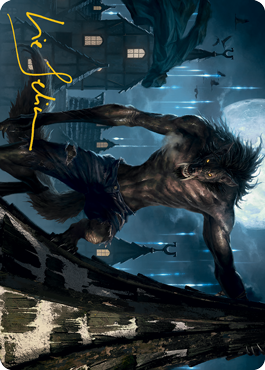 Stalking Predator Art Card (Gold-Stamped Signature) [Innistrad: Midnight Hunt Art Series] | Shuffle n Cut Hobbies & Games