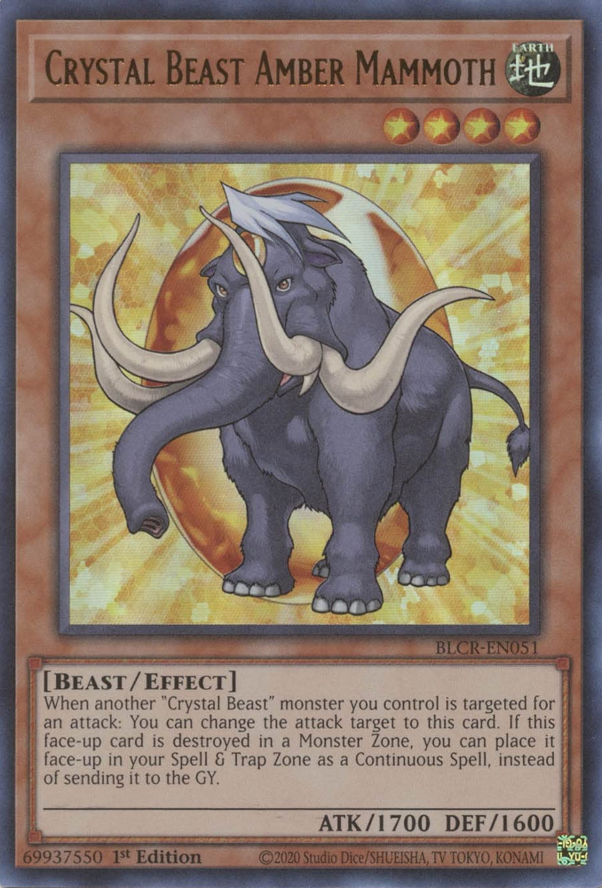 Crystal Beast Amber Mammoth [BLCR-EN051] Ultra Rare | Shuffle n Cut Hobbies & Games