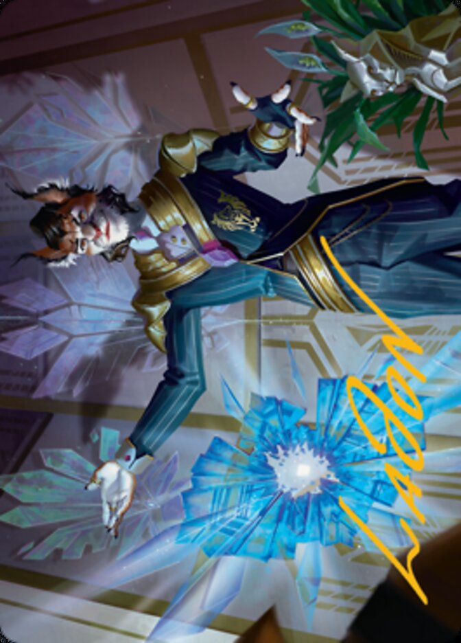 Kros, Defense Contractor Art Card (Gold-Stamped Signature) [Streets of New Capenna Art Series] | Shuffle n Cut Hobbies & Games