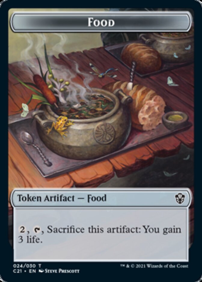 Food // Saproling Double-Sided Token [Commander 2021 Tokens] | Shuffle n Cut Hobbies & Games