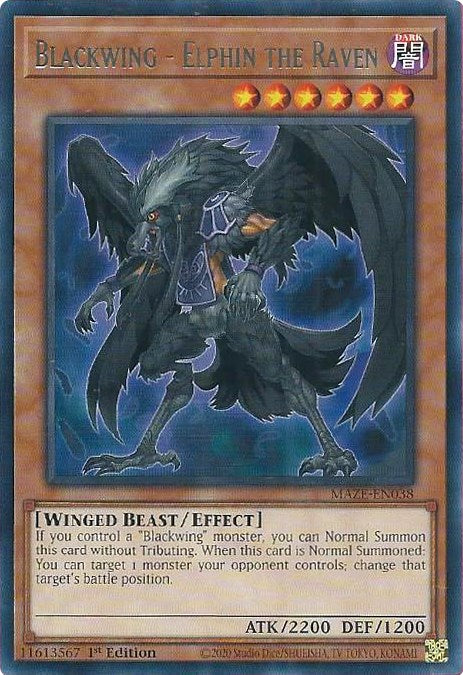 Blackwing - Elphin the Raven [MAZE-EN038] Rare | Shuffle n Cut Hobbies & Games