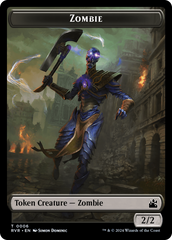 Elf Knight // Zombie Double-Sided Token [Ravnica Remastered Tokens] | Shuffle n Cut Hobbies & Games