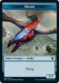Drake // Insect (018) Double-Sided Token [Commander 2020 Tokens] | Shuffle n Cut Hobbies & Games