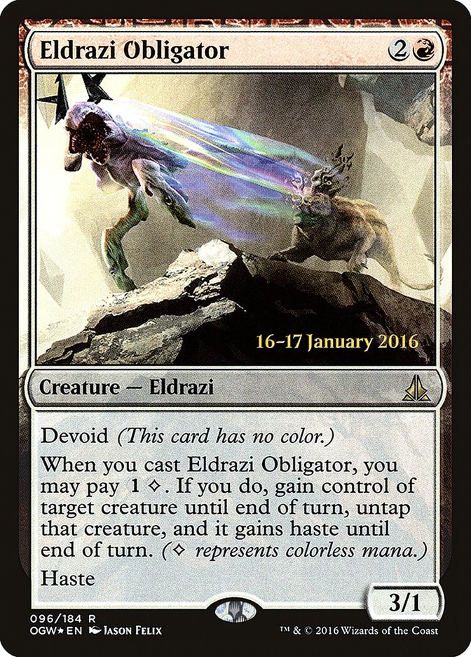 Eldrazi Obligator [Oath of the Gatewatch Prerelease Promos] | Shuffle n Cut Hobbies & Games