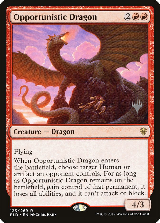 Opportunistic Dragon (Promo Pack) [Throne of Eldraine Promos] | Shuffle n Cut Hobbies & Games