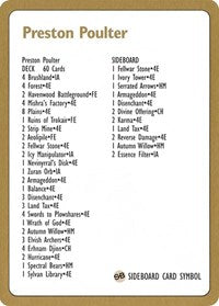 1996 Preston Poulter Decklist Card [World Championship Decks] | Shuffle n Cut Hobbies & Games