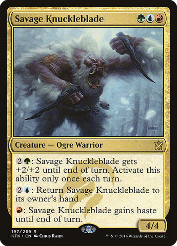 Savage Knuckleblade 1x FOIL MTG KTK Khans of Tarkir Rare MINT green blue red