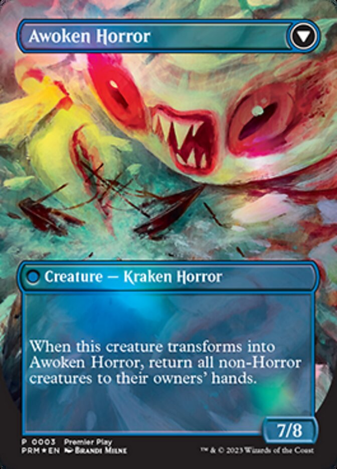 Thing in the Ice // Awoken Horror (Borderless Alternate Art) [Regional Championship Qualifiers 2023] | Shuffle n Cut Hobbies & Games