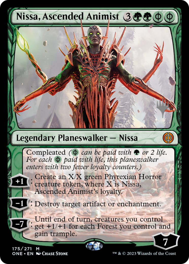 Nissa, Ascended Animist (Promo Pack) [Phyrexia: All Will Be One Promos] | Shuffle n Cut Hobbies & Games