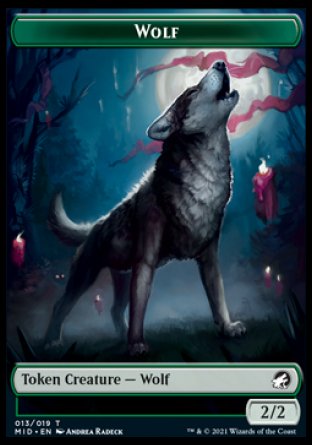 Wolf // Zombie (015) Double-Sided Token [Innistrad: Midnight Hunt Tokens] | Shuffle n Cut Hobbies & Games