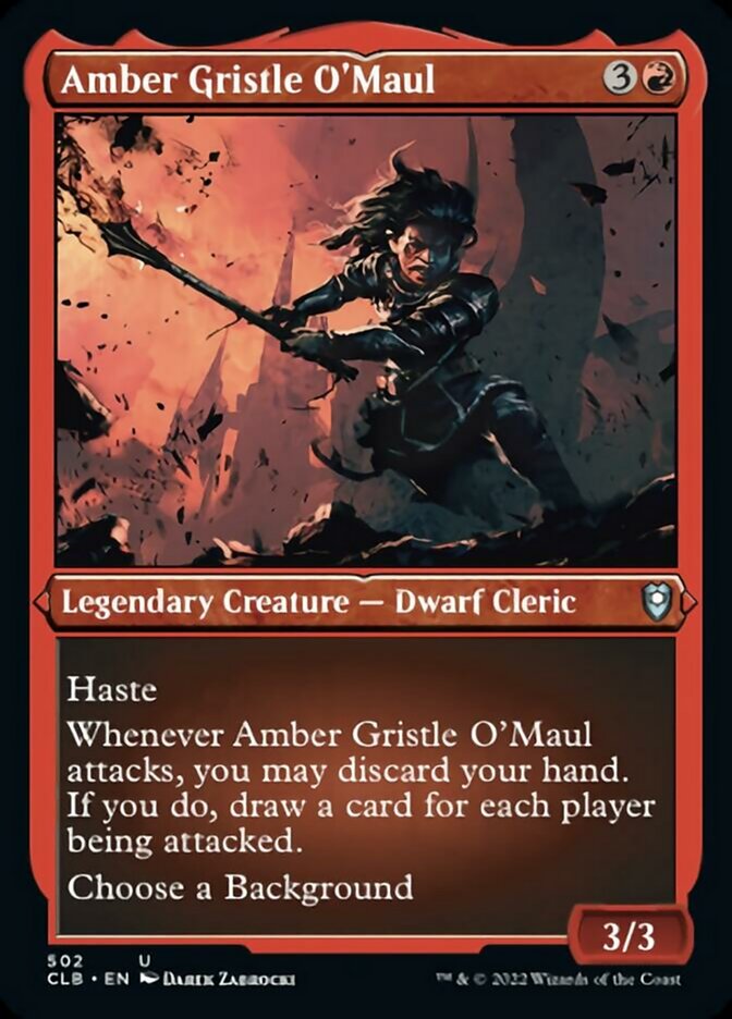 Amber Gristle O'Maul (Foil Etched) [Commander Legends: Battle for Baldur's Gate] | Shuffle n Cut Hobbies & Games