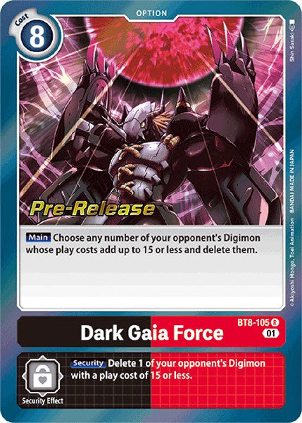 Dark Gaia Force [BT8-105] [New Awakening Pre-Release Cards] | Shuffle n Cut Hobbies & Games