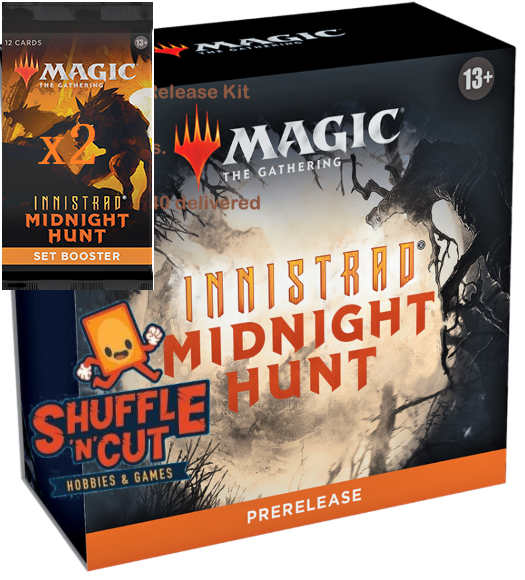 Magic Innistrad Midnight Hunt Pre Release Kit + 2 Set Booster packs | Shuffle n Cut Hobbies & Games