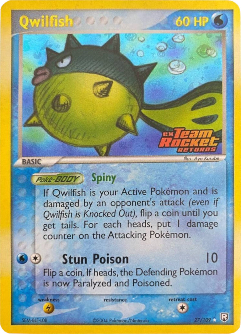 Qwilfish (27/109) (Stamped) [EX: Team Rocket Returns] | Shuffle n Cut Hobbies & Games