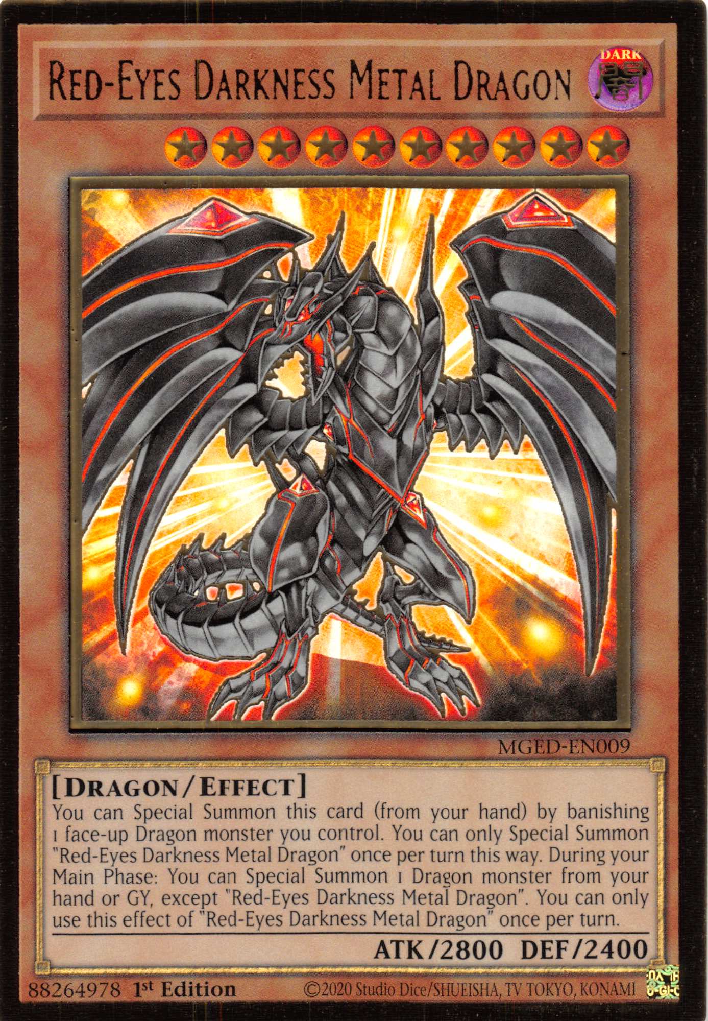 Red-Eyes Darkness Metal Dragon [MGED-EN009] Gold Rare | Shuffle n Cut Hobbies & Games