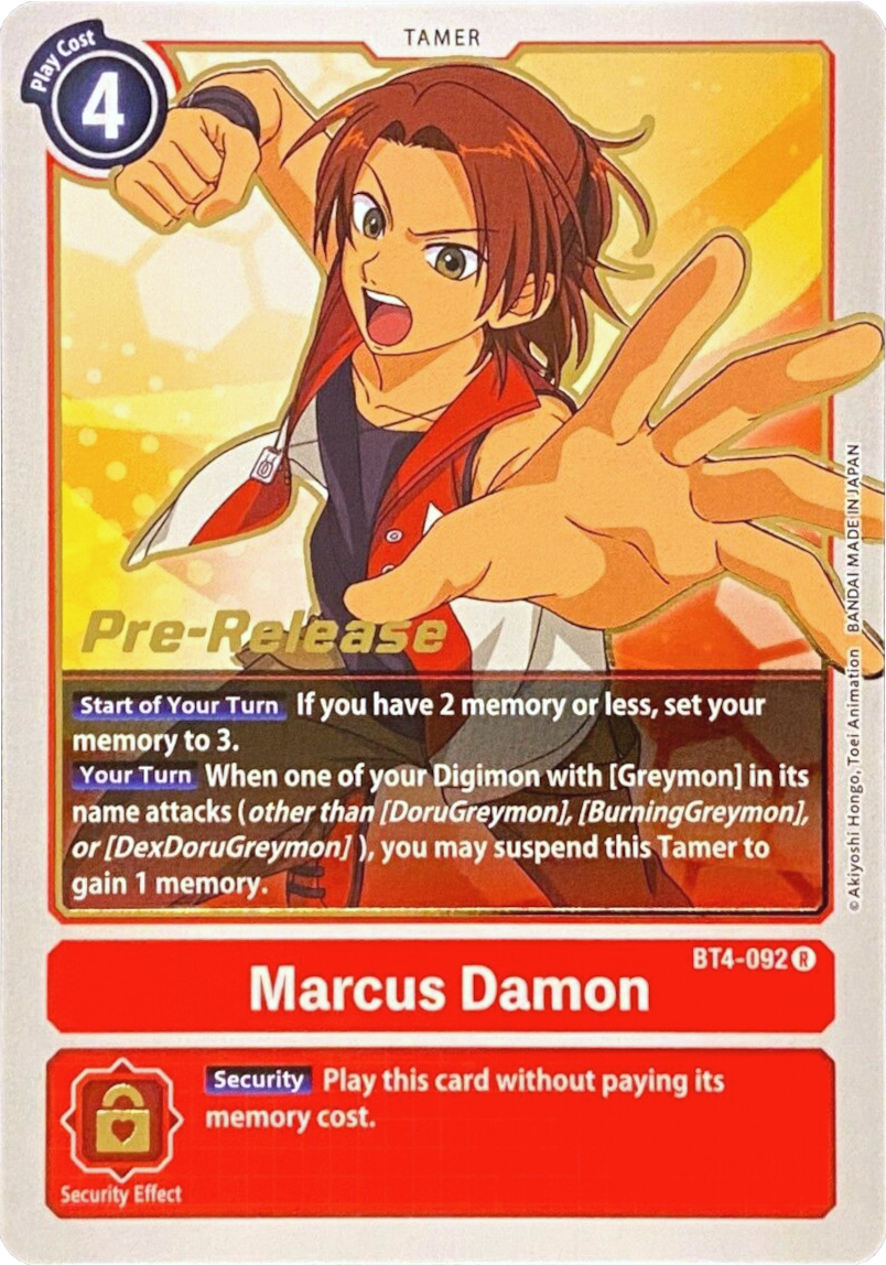 Marcus Damon [BT4-092] [Great Legend Pre-Release Promos] | Shuffle n Cut Hobbies & Games