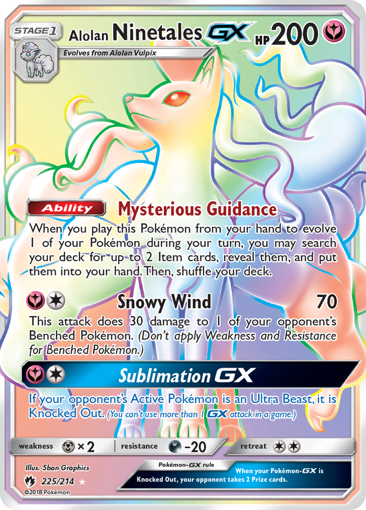 Alolan Ninetales GX (225/214) [Sun & Moon: Lost Thunder] | Shuffle n Cut Hobbies & Games