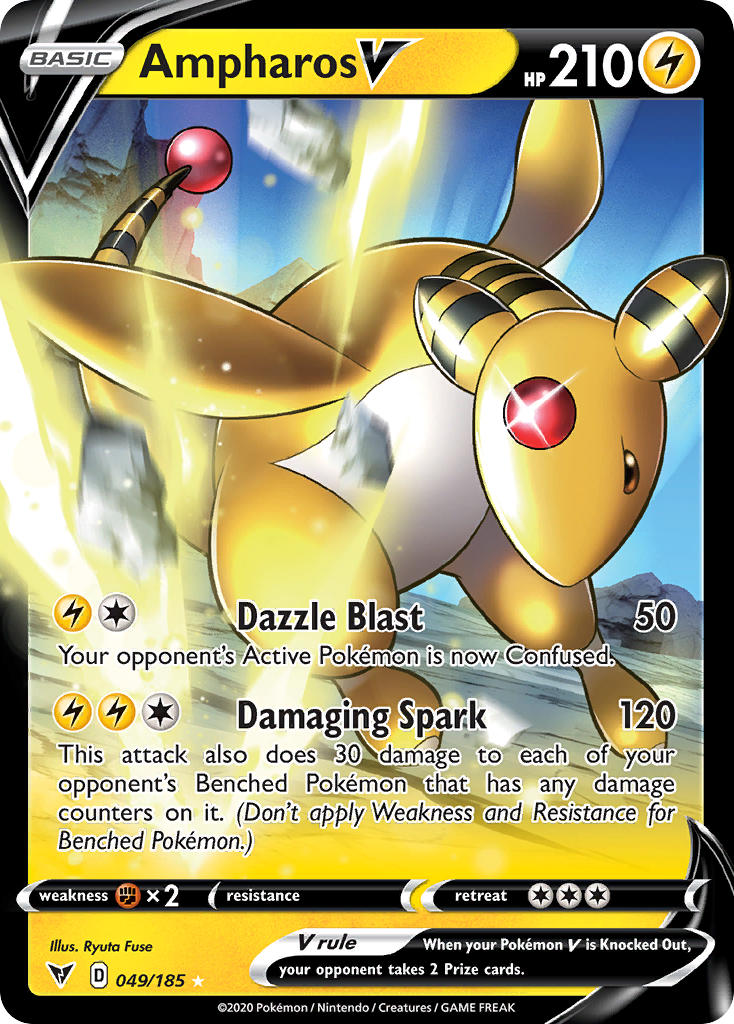 Ampharos V (049/185) [Sword & Shield: Vivid Voltage] | Shuffle n Cut Hobbies & Games