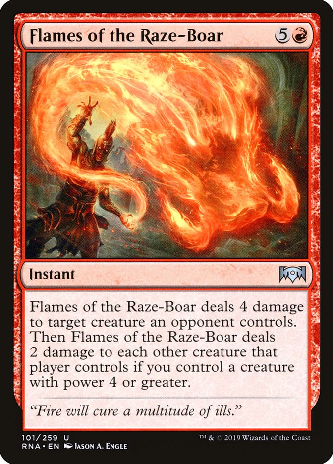 Flames of the Raze-Boar [Ravnica Allegiance] | Shuffle n Cut Hobbies & Games