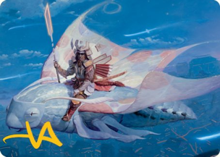 Sky-Blessed Samurai Art Card (Gold-Stamped Signature) [Kamigawa: Neon Dynasty Art Series] | Shuffle n Cut Hobbies & Games