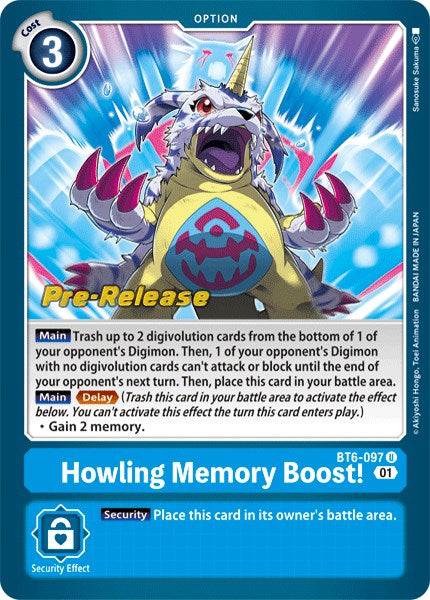Howling Memory Boost! [BT6-097] [Double Diamond Pre-Release Cards] | Shuffle n Cut Hobbies & Games