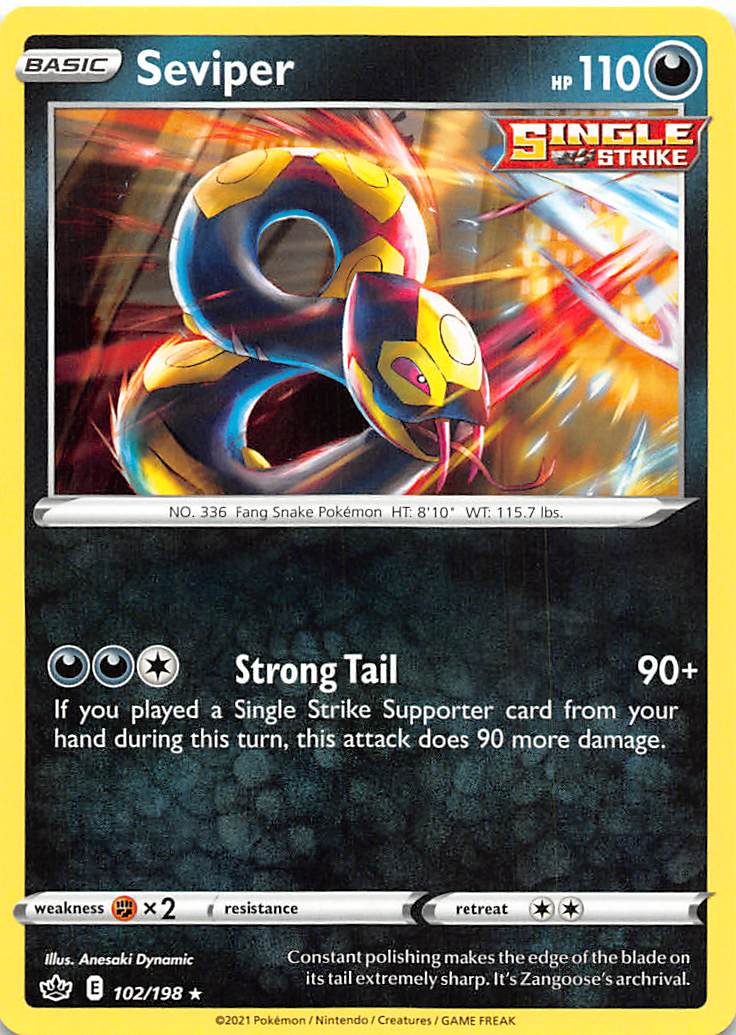 Seviper (102/198) [Sword & Shield: Chilling Reign] | Shuffle n Cut Hobbies & Games