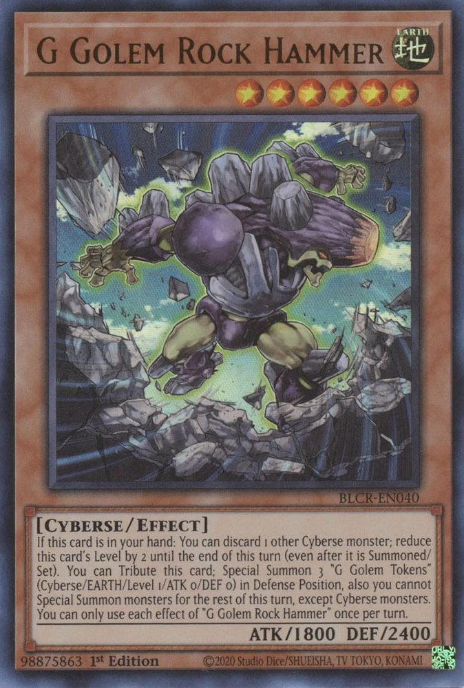 G Golem Rock Hammer [BLCR-EN040] Ultra Rare | Shuffle n Cut Hobbies & Games