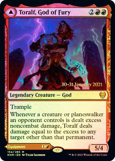 Toralf, God of Fury // Toralf's Hammer [Kaldheim Prerelease Promos] | Shuffle n Cut Hobbies & Games
